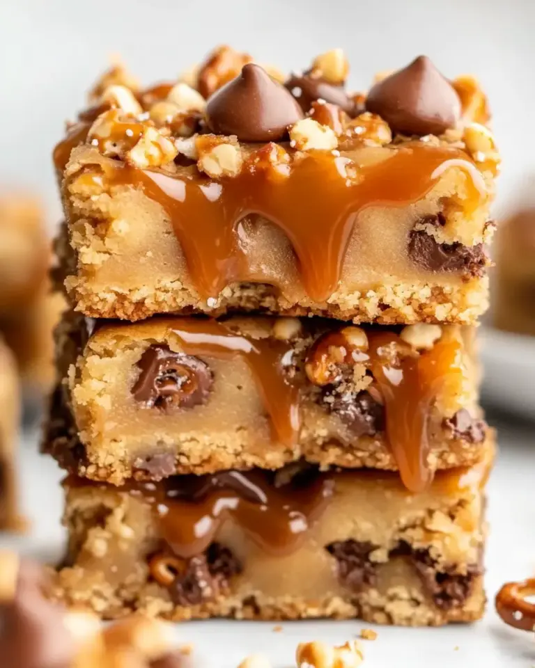 Delicious Salted Caramel Pretzel Blondies recipe photo