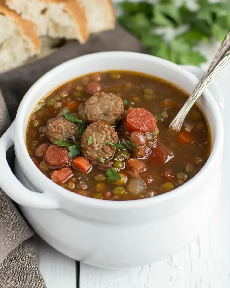Homemade Sausage Lentil Soup recipe photo