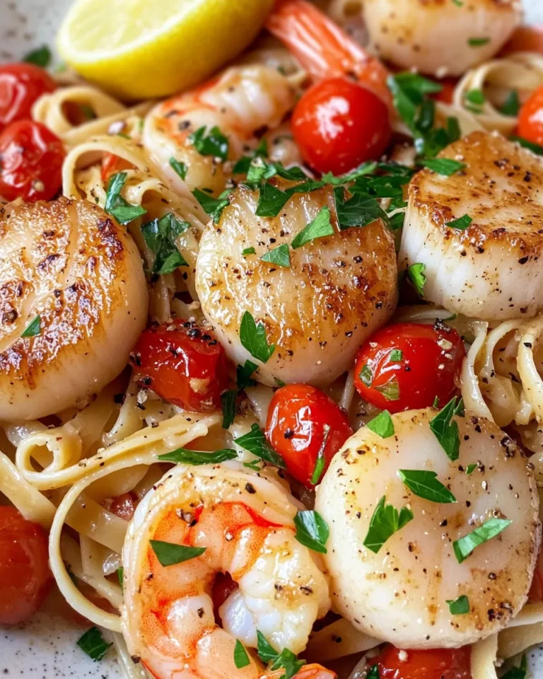 Homemade Scallop and Shrimp Linguine recipe photo