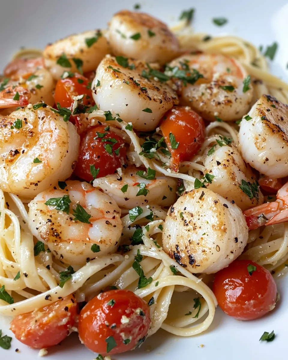 Classic Scallop and Shrimp Linguine dish photo