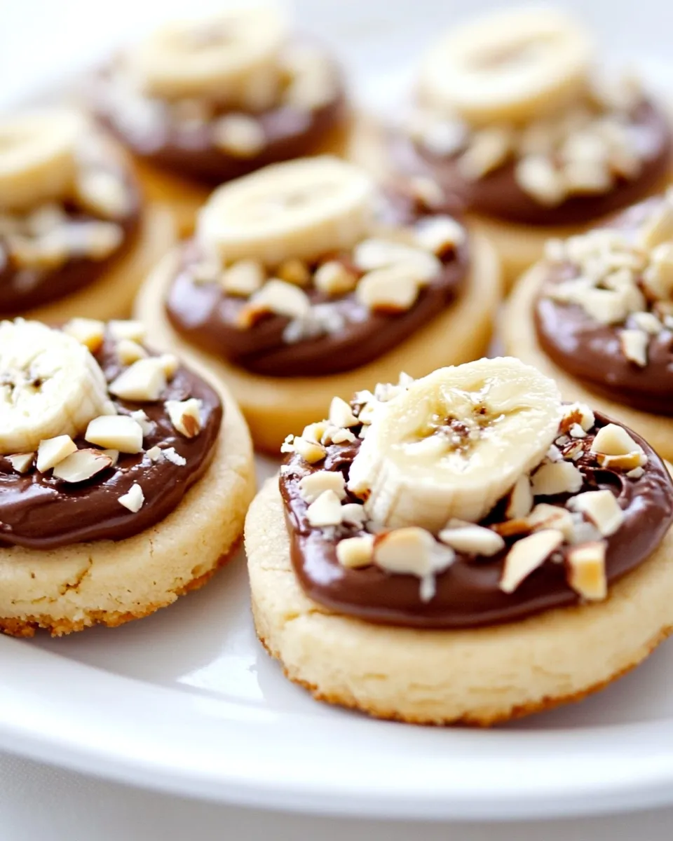 Homemade Shortbread Cookies with Nutella, Banana and Almonds photo