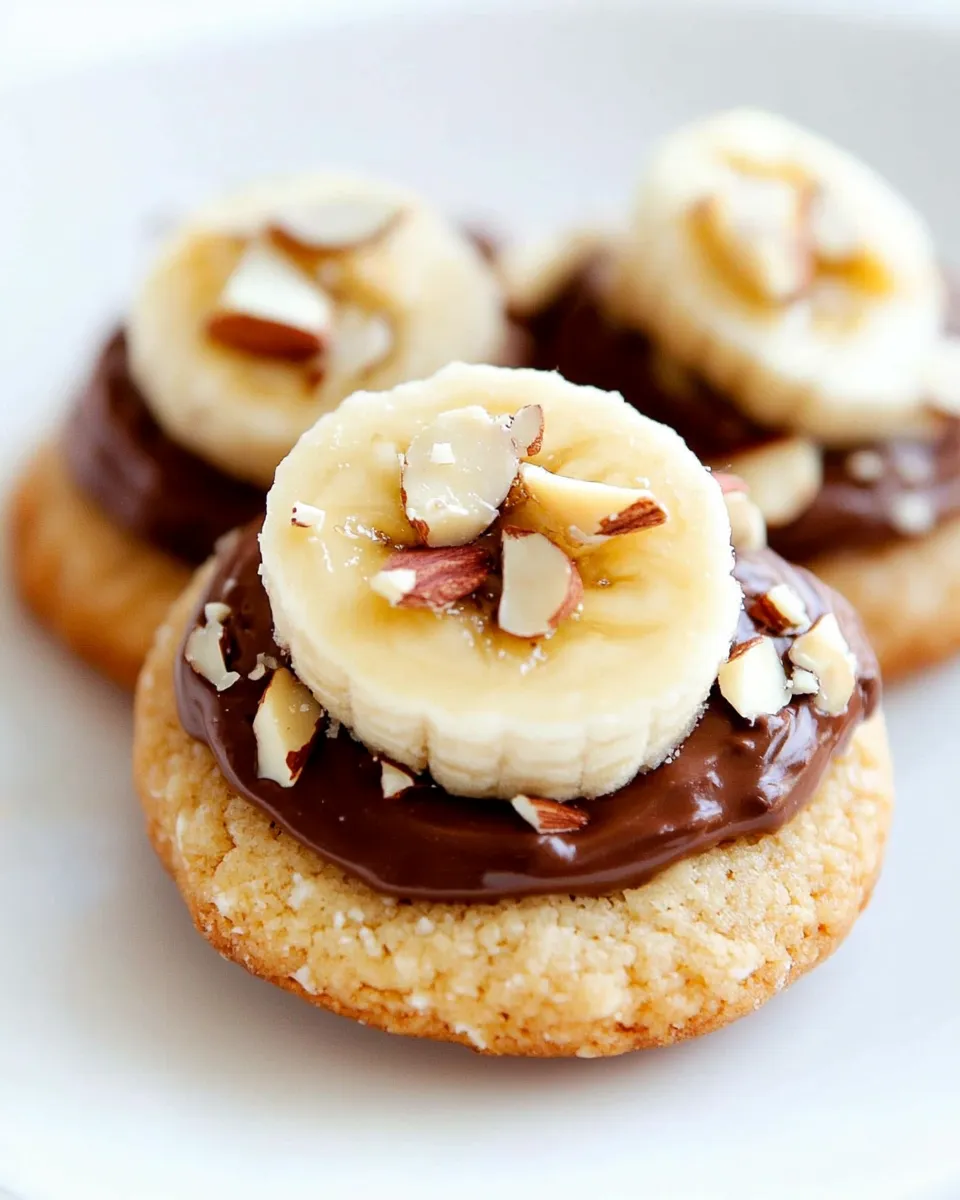 Classic Shortbread Cookies with Nutella, Banana and Almonds image