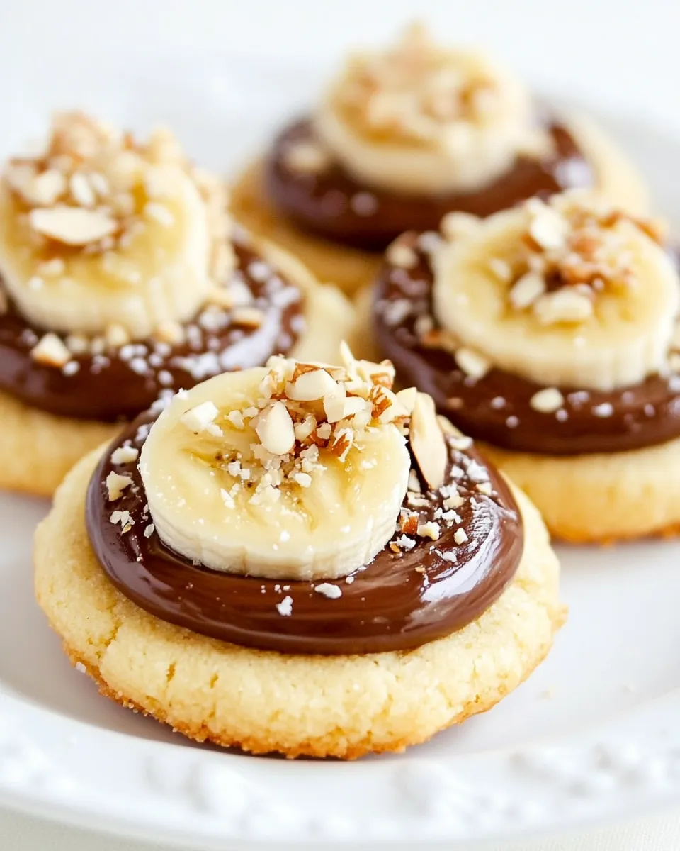 Easy Shortbread Cookies with Nutella, Banana and Almonds recipe photo