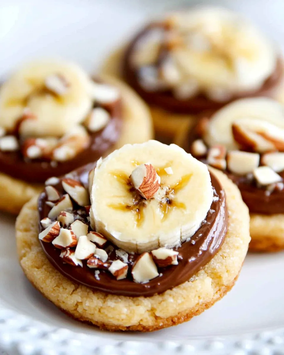 Delicious Shortbread Cookies with Nutella, Banana and Almonds dish photo