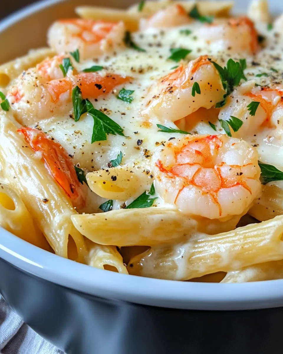 Delicious Shrimp Alfredo Penne Bake recipe photo