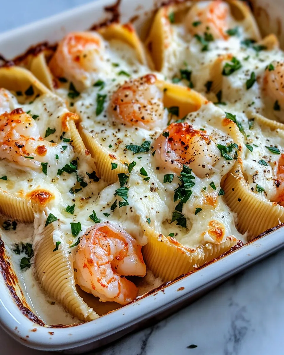 Homemade Shrimp Alfredo Stuffed Shells recipe photo