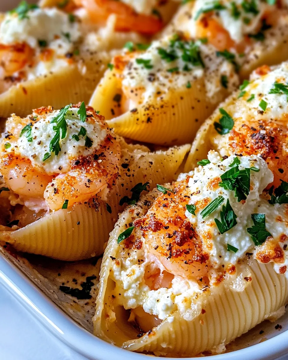 Classic Shrimp Alfredo Stuffed Shells dish photo