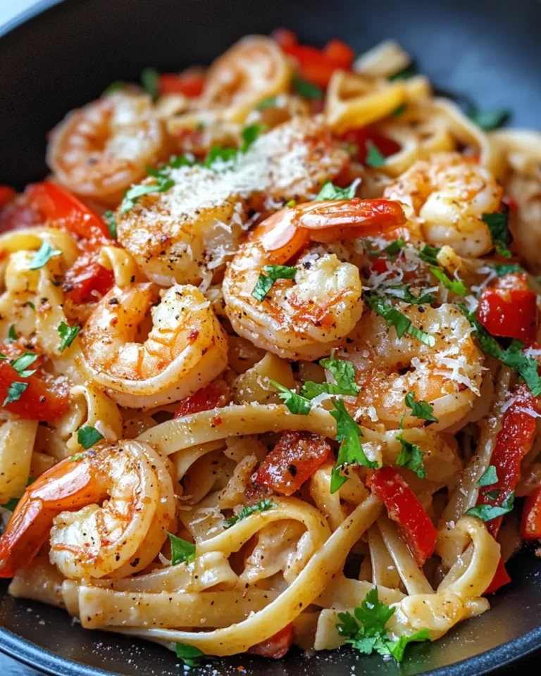 Homemade Shrimp Fajita Pasta Skillet recipe photo