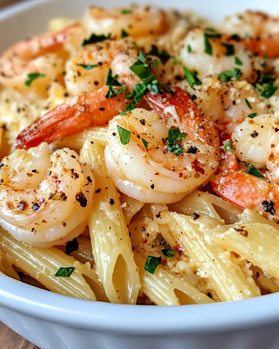 Easy Shrimp Scampi Pasta Bake food shot