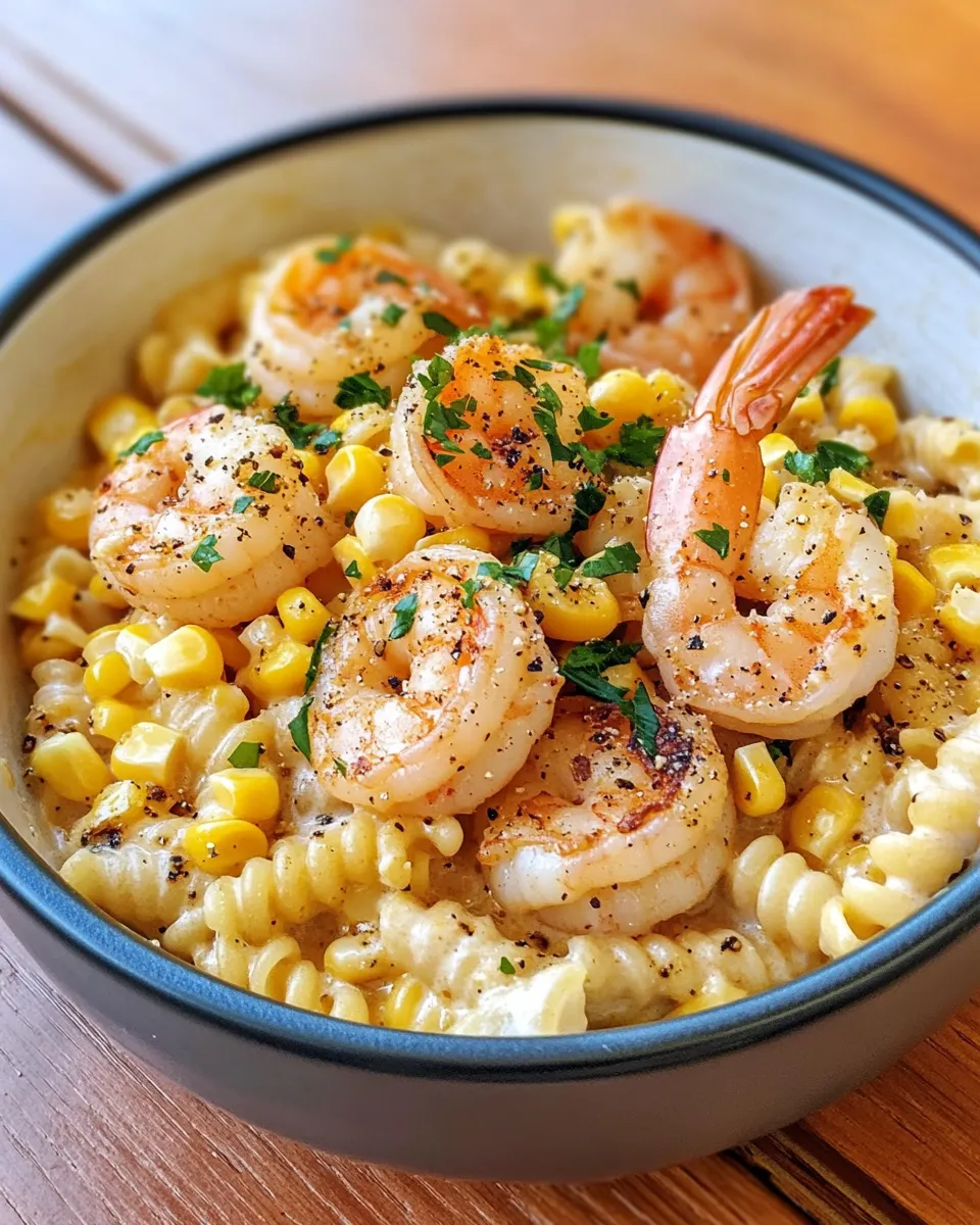 Easy Shrimp and Corn Pasta Chowder food shot