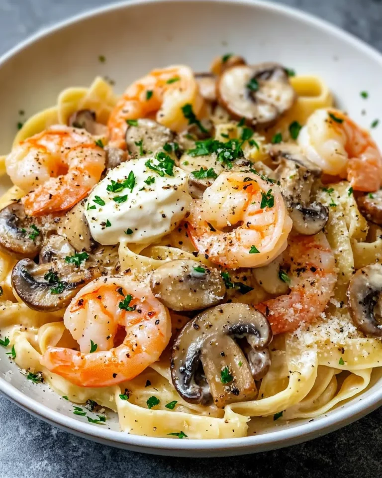 Homemade Shrimp and Mushroom Tagliatelle recipe photo