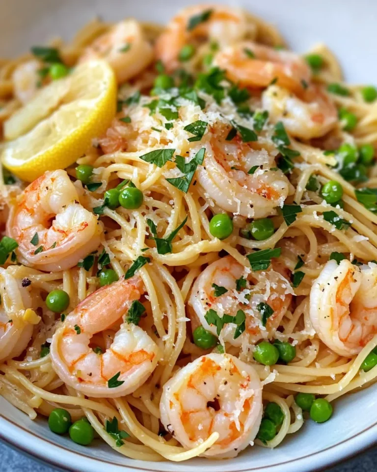 Homemade Shrimp and Pea Spring Pasta photo