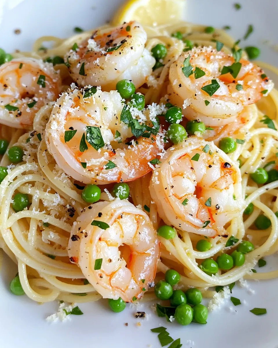 Classic Shrimp and Pea Spring Pasta image