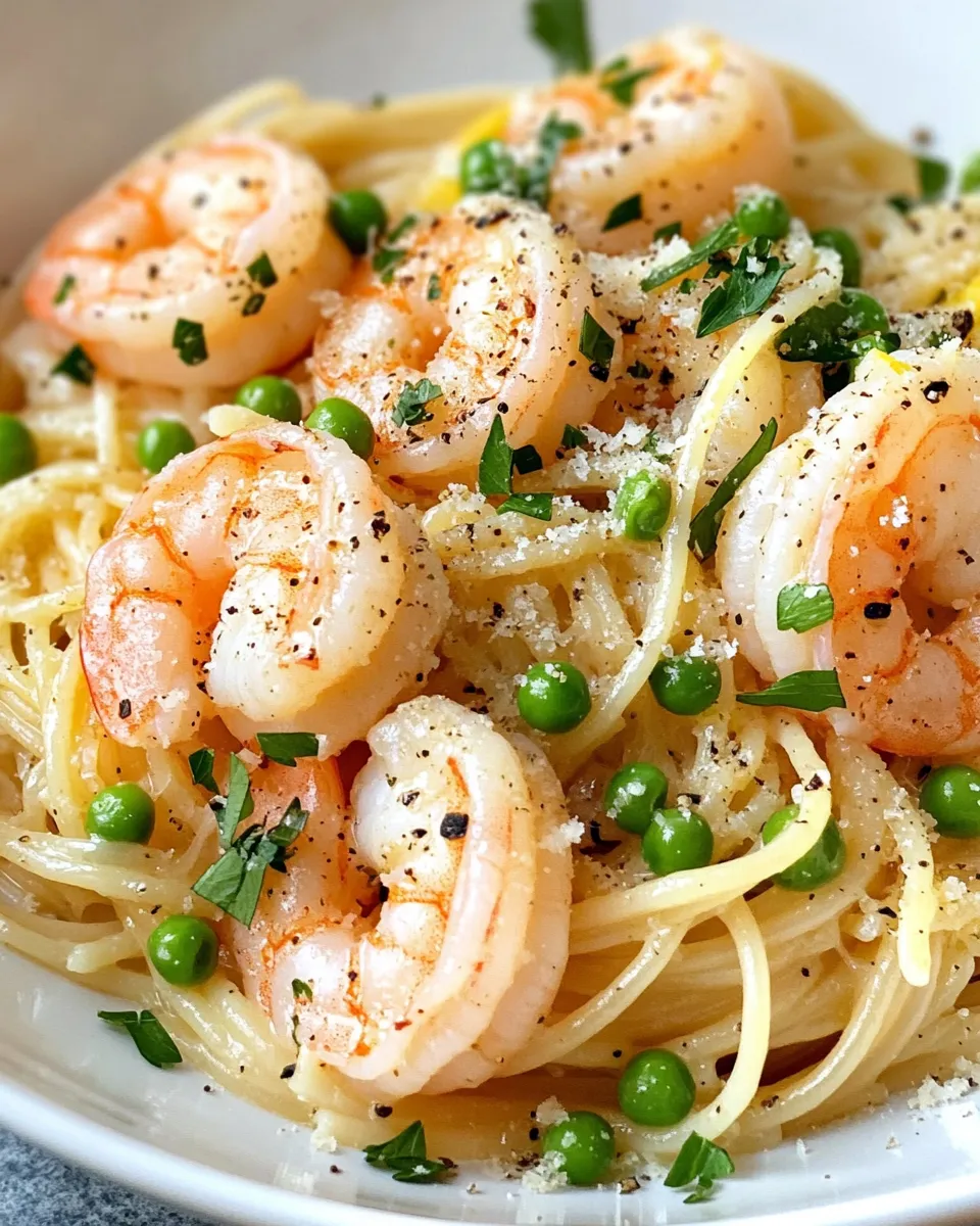 Easy Shrimp and Pea Spring Pasta recipe photo