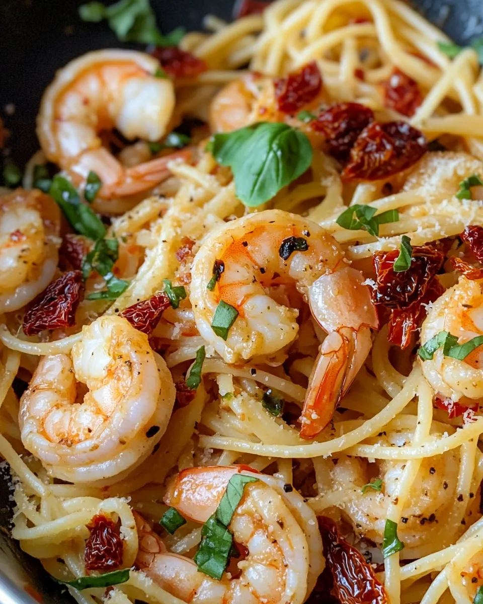 Homemade Shrimp and Sun-Dried Tomato Pasta photo