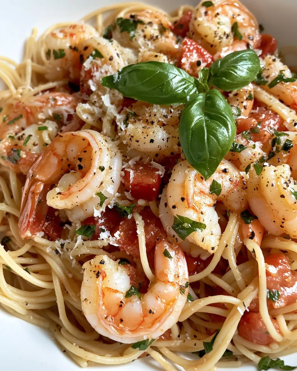 Classic Shrimp and Tomato Basil Pasta dish photo