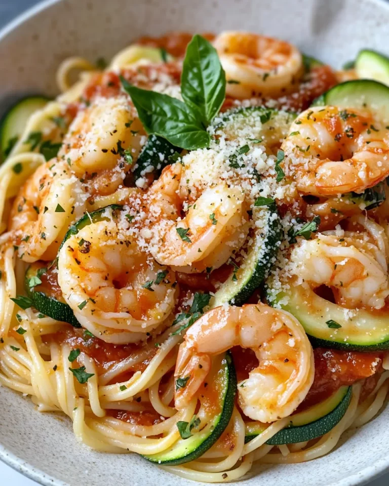 Delicious Shrimp and Zucchini Parmesan Pasta photo