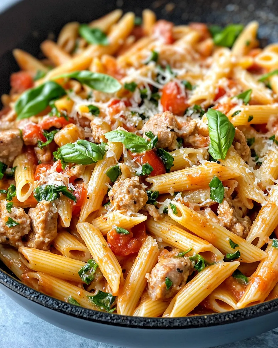 Homemade Smoky Chicken Sausage Pasta Skillet photo