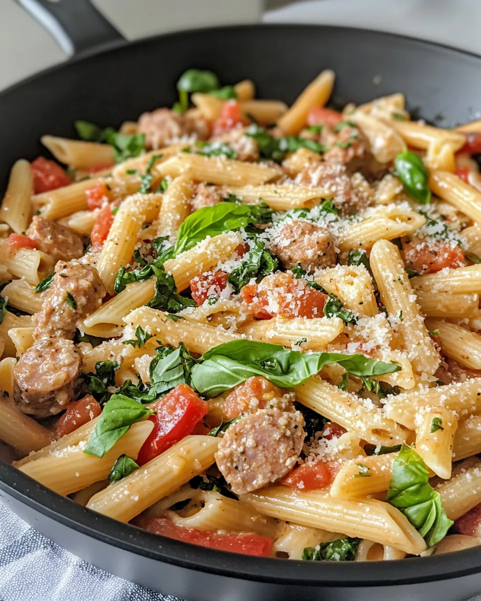 Easy Smoky Chicken Sausage Pasta Skillet recipe photo
