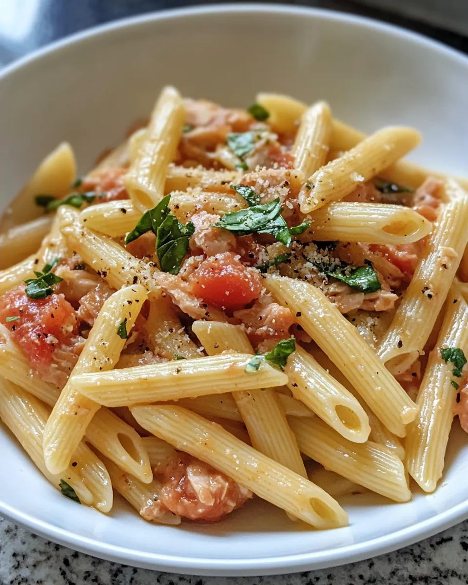 Classic Spicy Tuna Tomato Penne dish photo