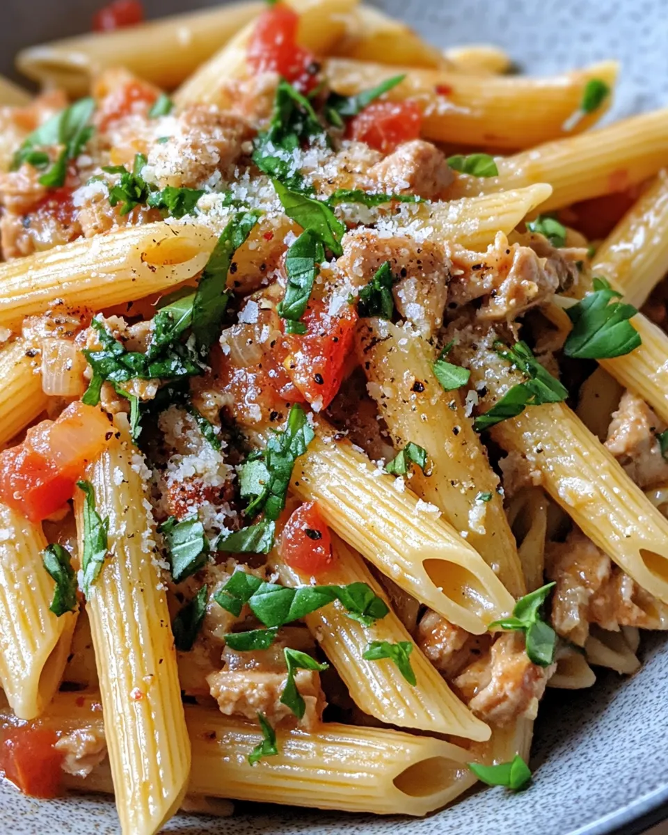 Easy Spicy Tuna Tomato Penne recipe image
