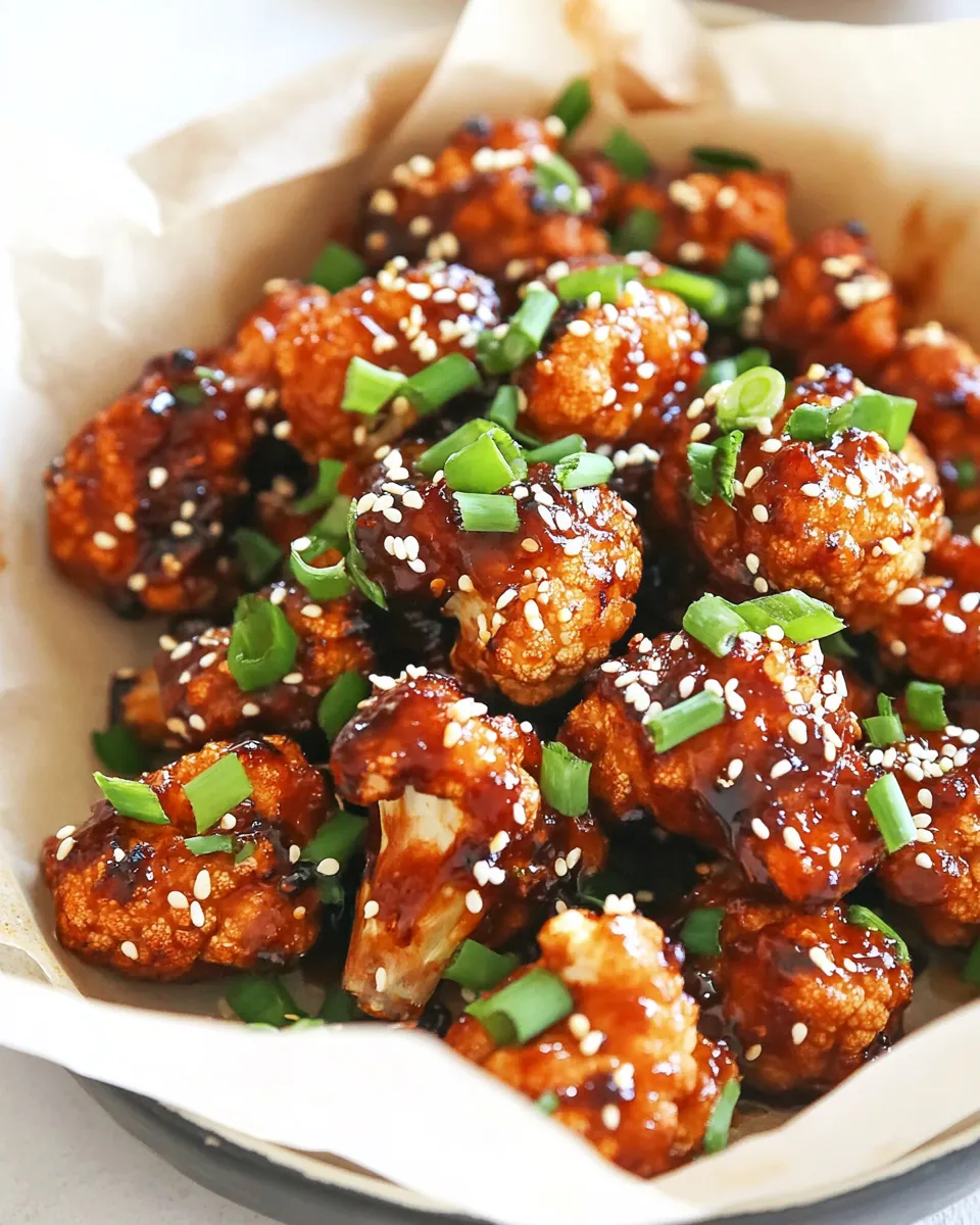 Easy Sticky Honey Garlic Cauliflower Wings recipe photo