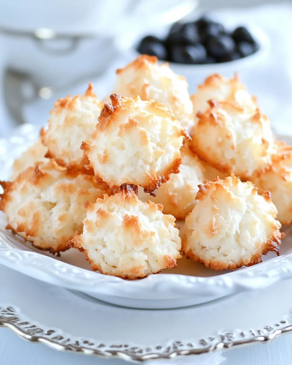Easy The Best Coconut Macaroons food shot