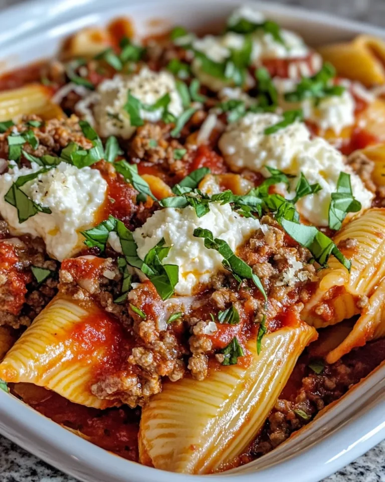Delicious Three-Cheese Beef Pasta Shells photo
