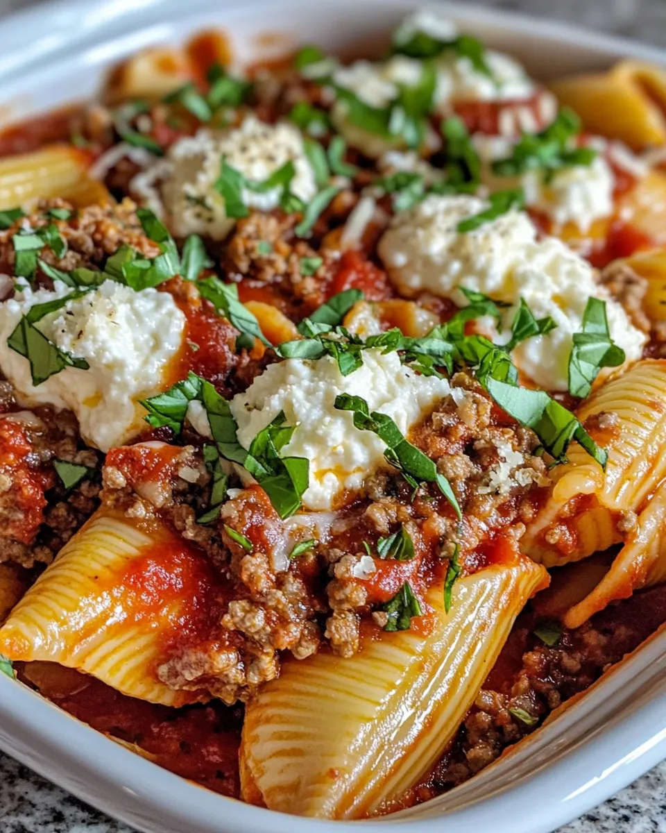 Delicious Three-Cheese Beef Pasta Shells photo