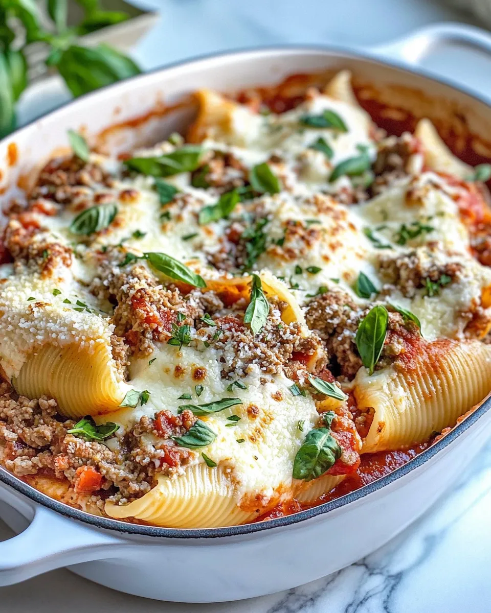 Classic Three-Cheese Beef Pasta Shells image