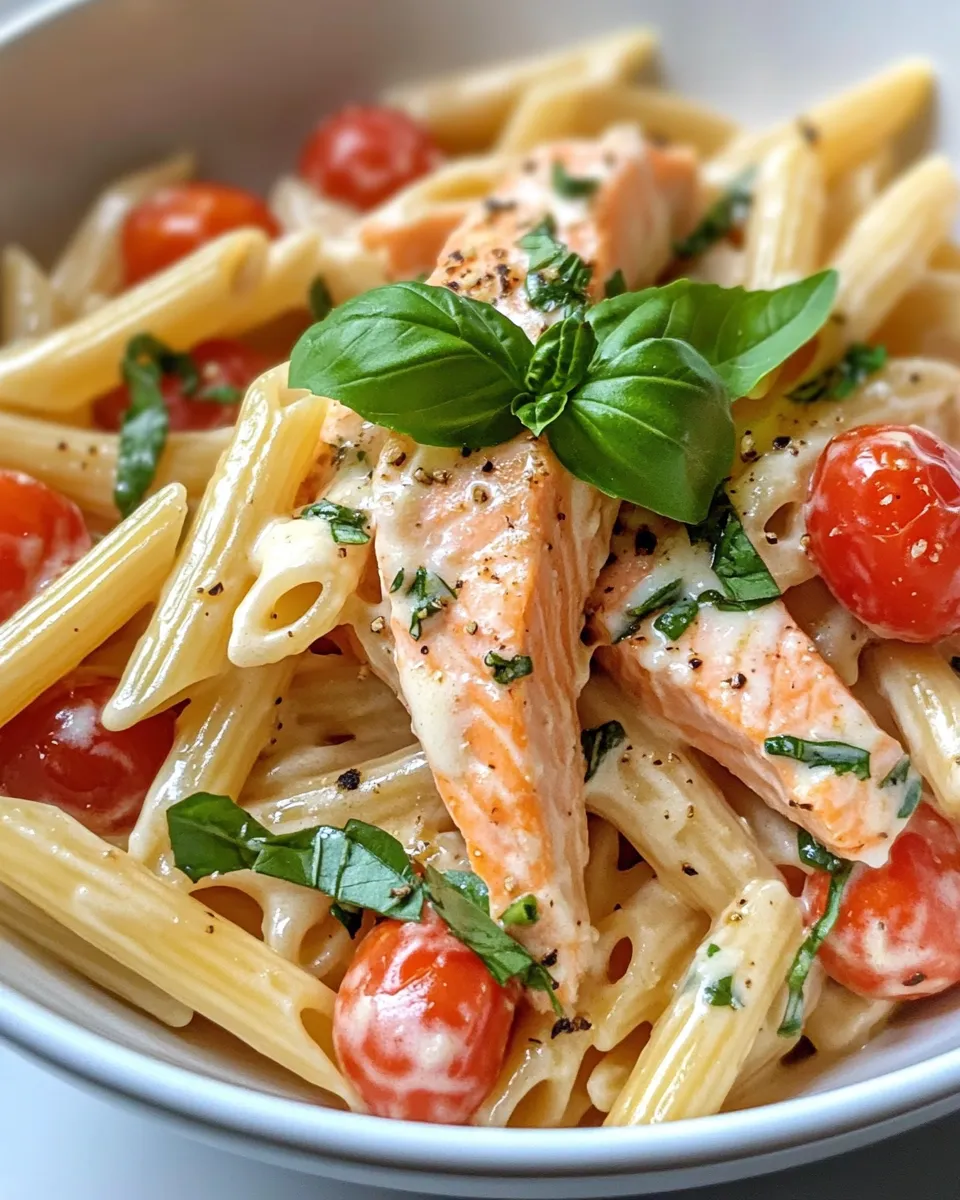 Classic Tuscan Salmon Penne dish photo