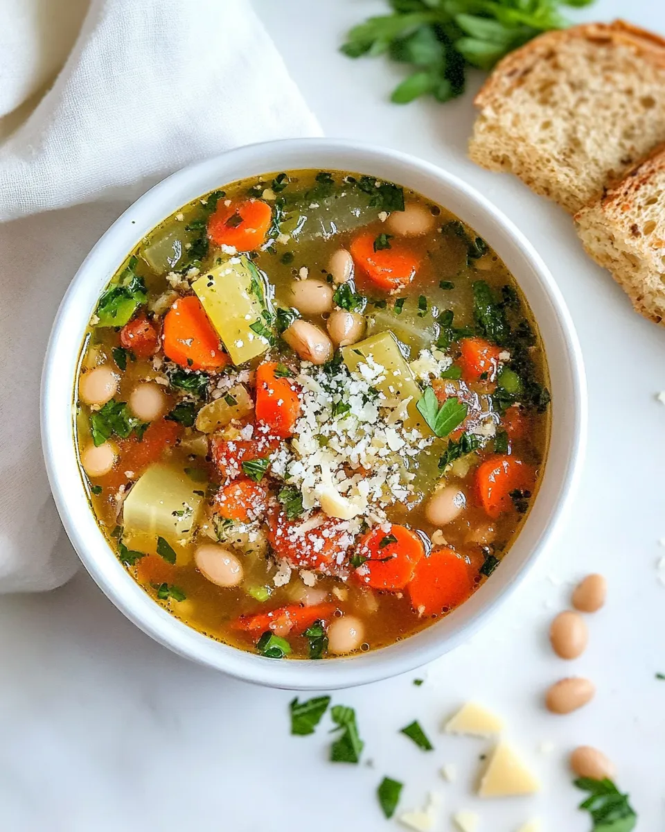 Easy Tuscan Vegetable Soup with White Beans and Parmesan recipe image