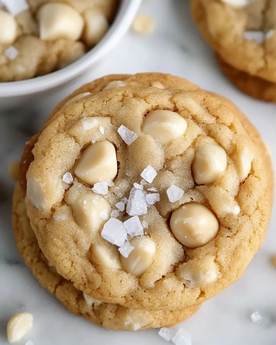 Easy White Chocolate Macadamia Nut Cookies with Sea Salt recipe image