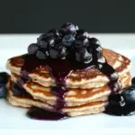 Homemade Whole Wheat Kefir Pancakes with Blueberry Sauce recipe photo