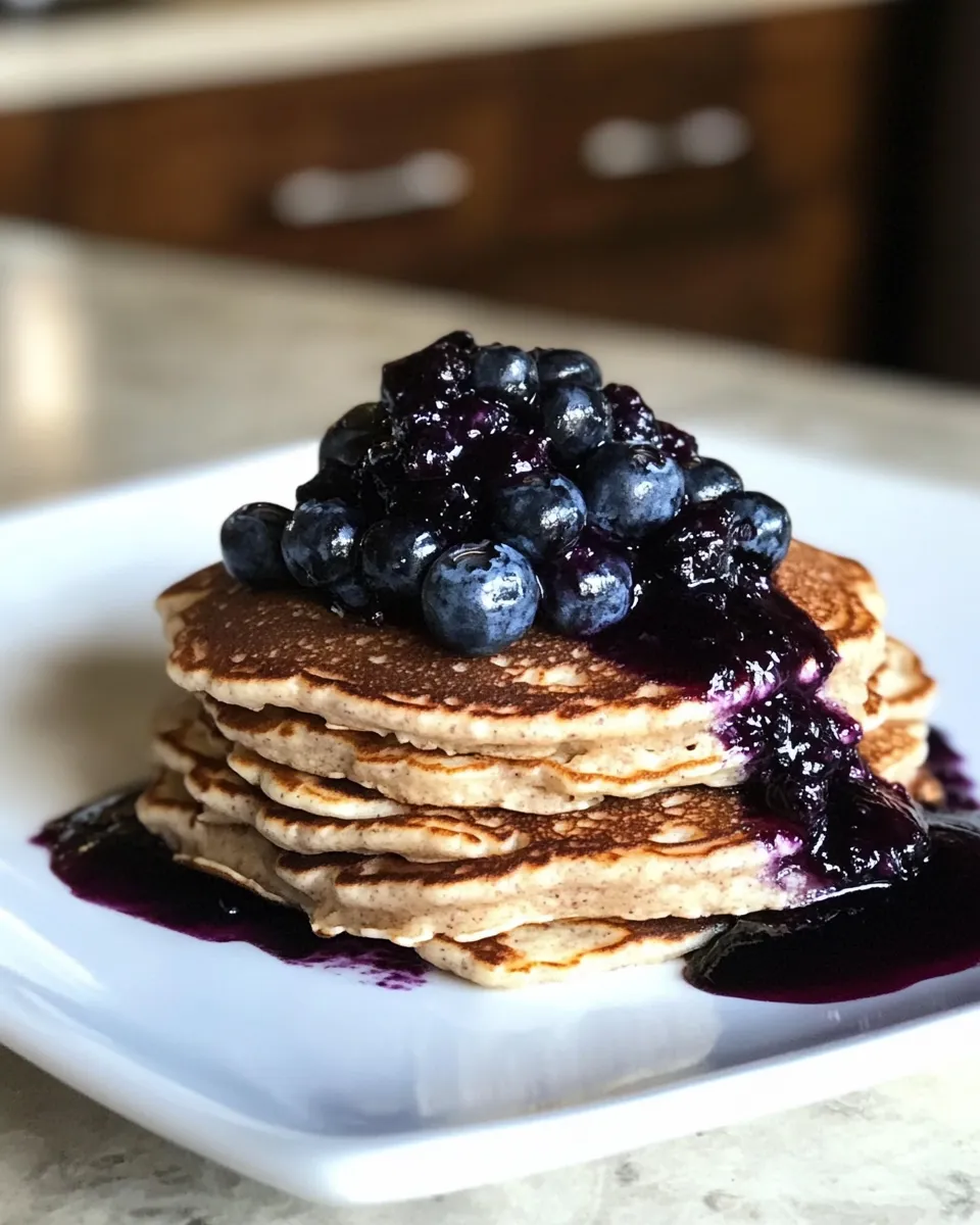 Classic Whole Wheat Kefir Pancakes with Blueberry Sauce dish photo