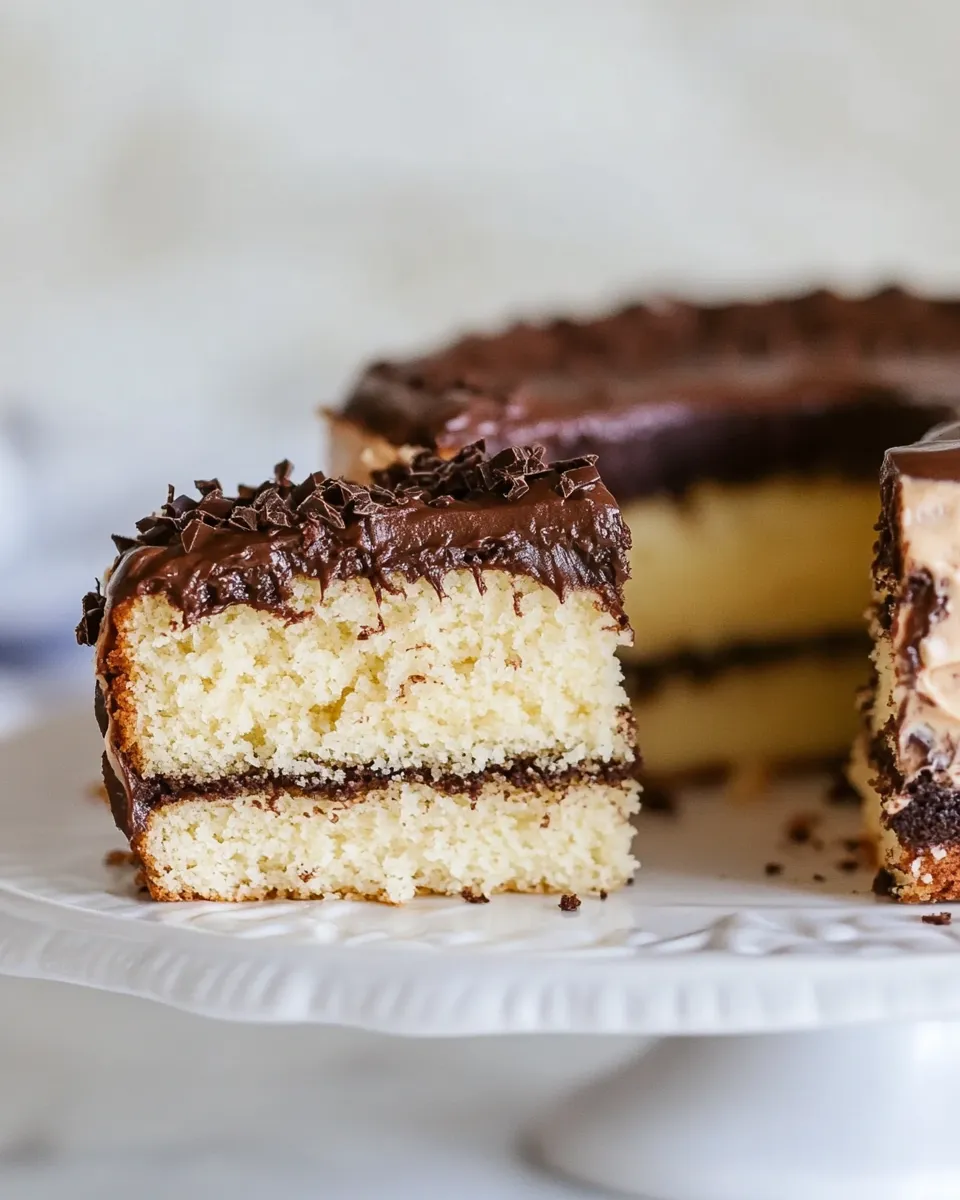 Easy Yellow Cake with Chocolate Frosting (From Scratch!) dish photo