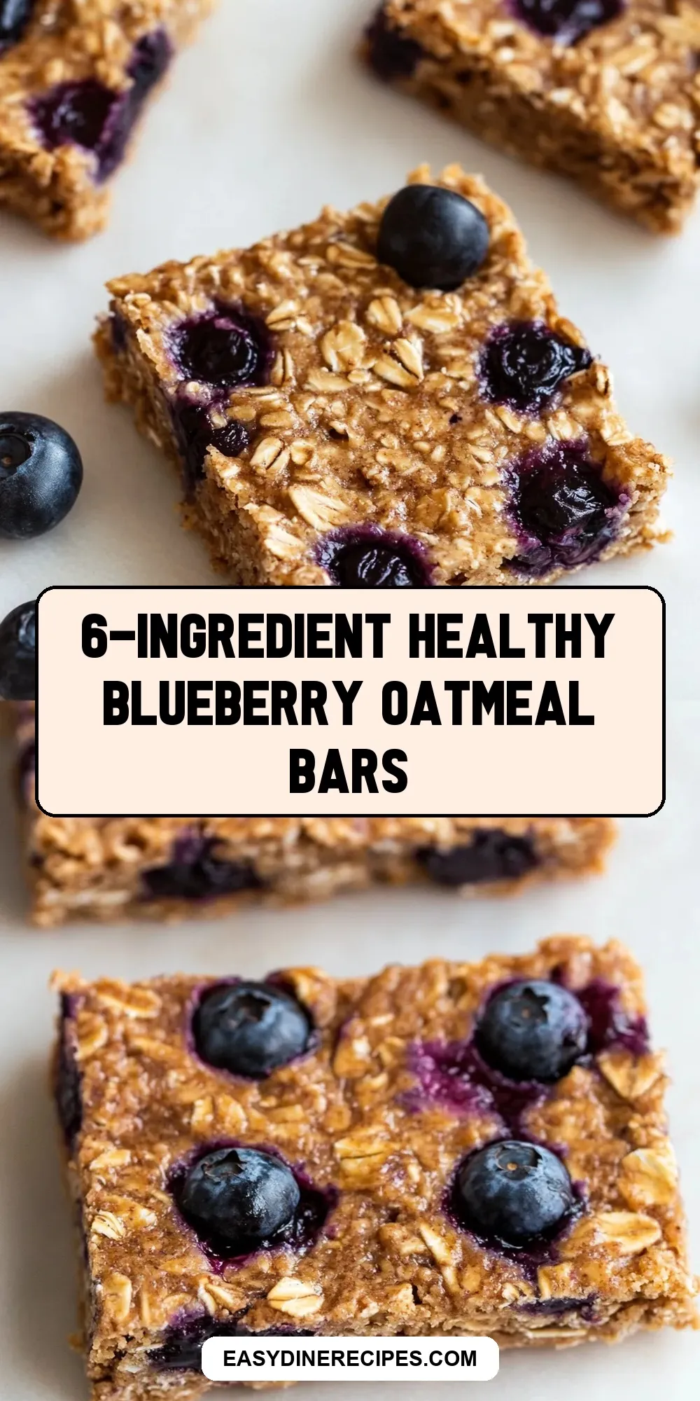 Easy 6-Ingredient Healthy Blueberry Oatmeal Bars Recipe