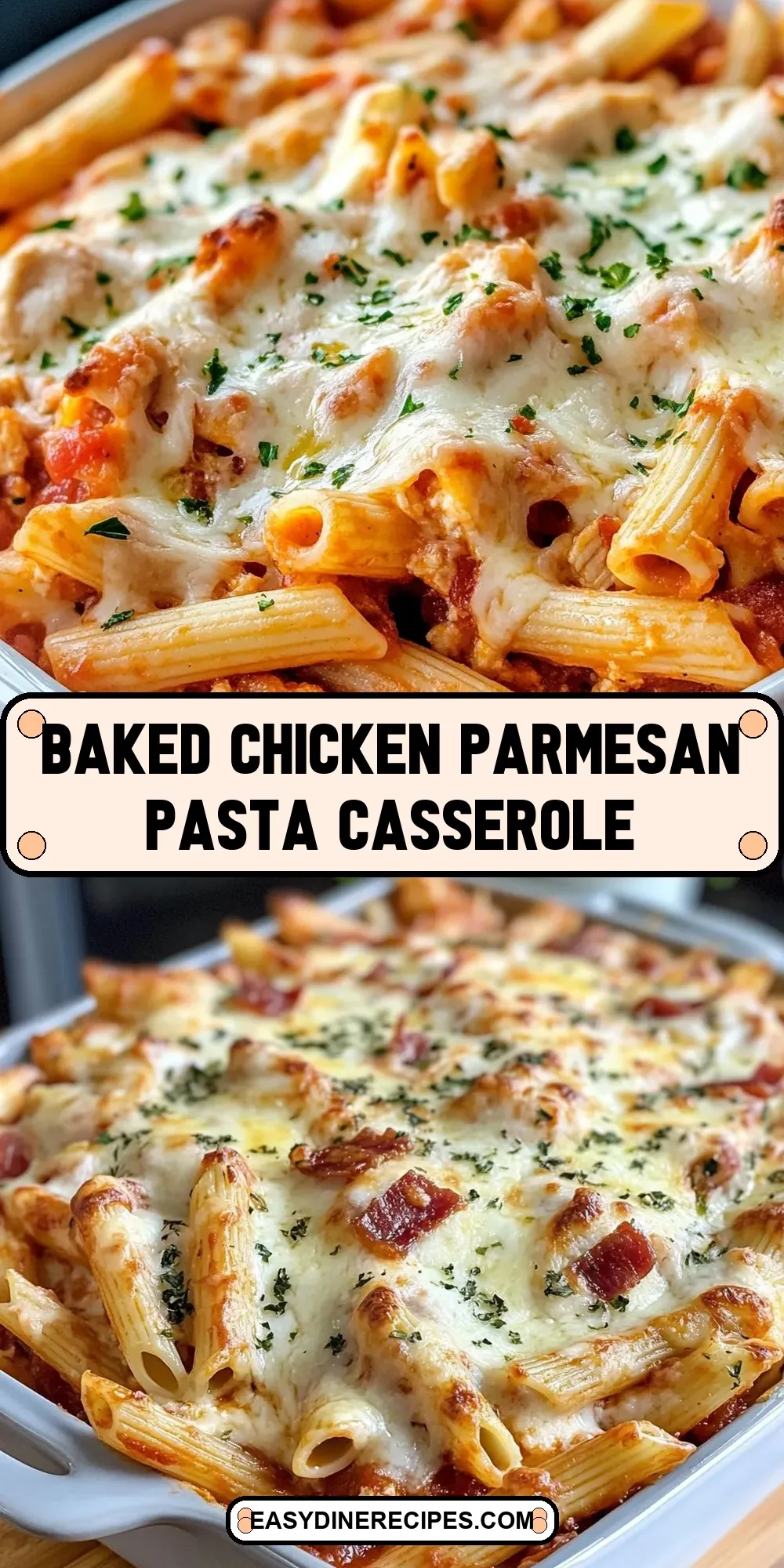 Baked Chicken Parmesan Pasta Casserole Recipe