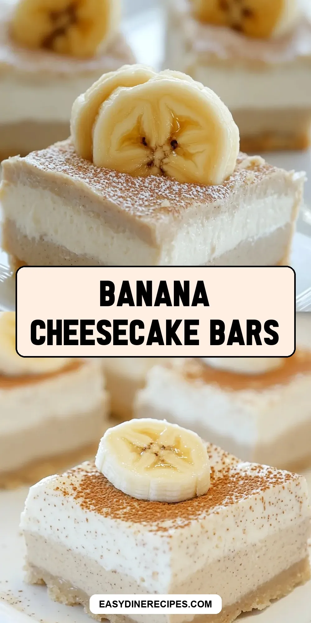 Easy Banana Cheesecake Bars Recipe