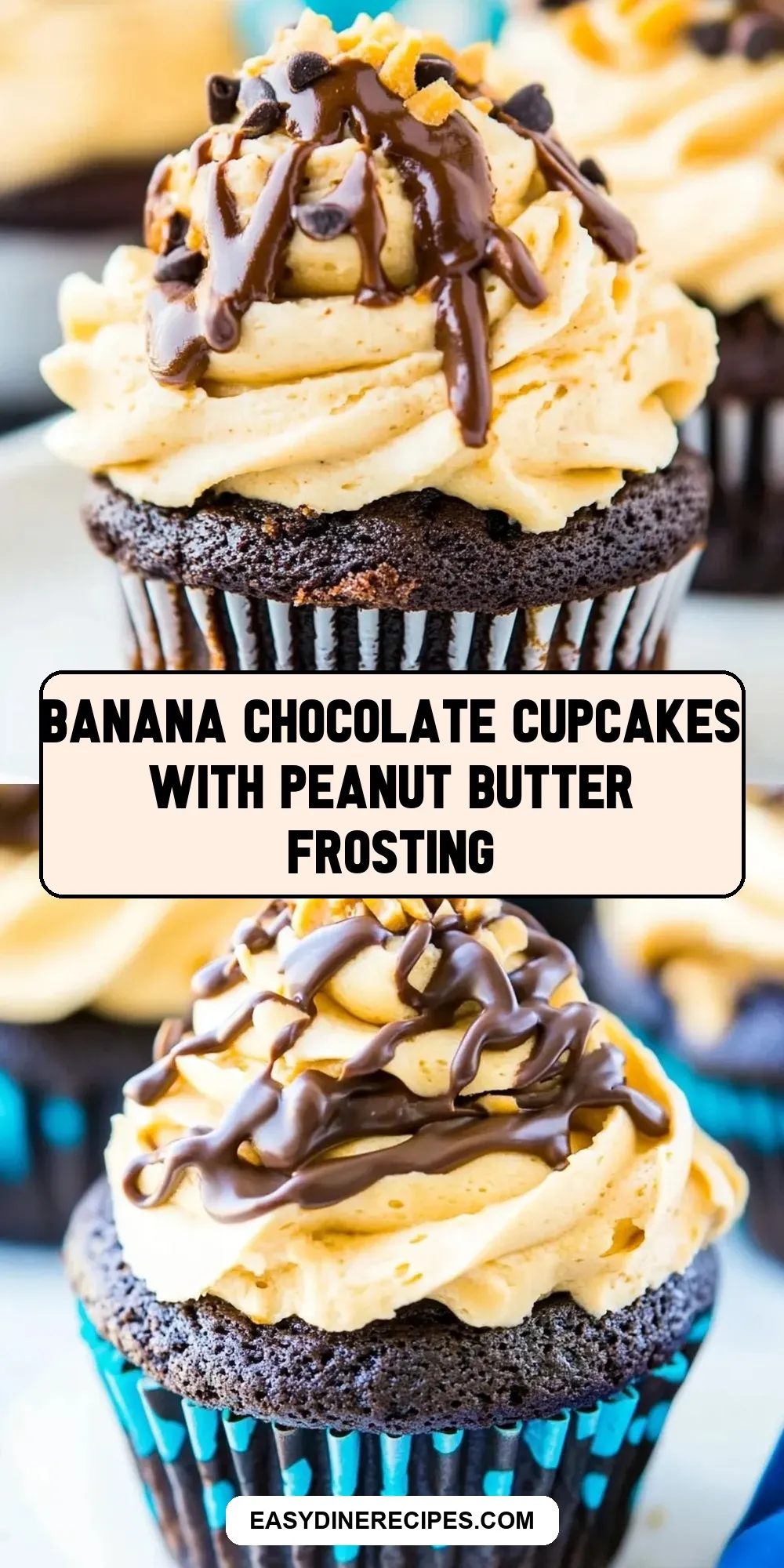 Banana Chocolate Cupcakes With Peanut Butter Frosting (Tasty & Delicious)