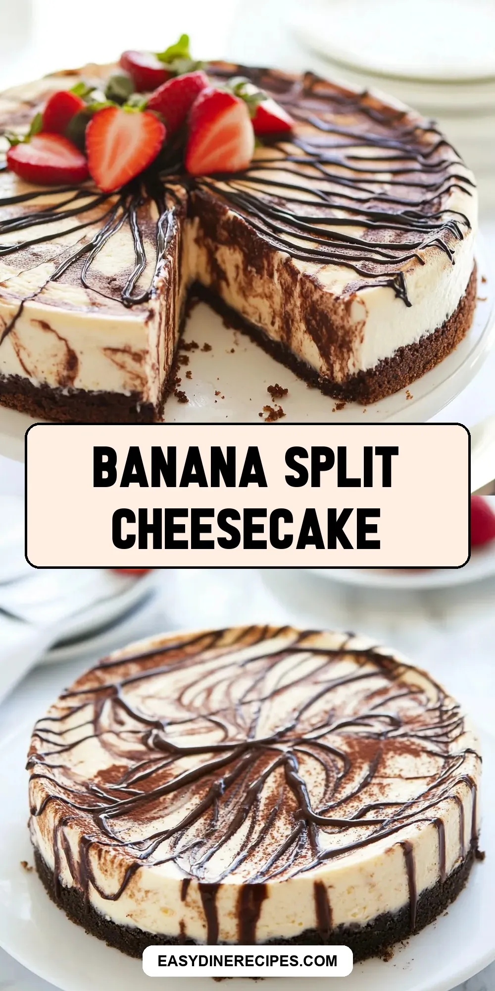 Easy Banana Split Cheesecake Recipe
