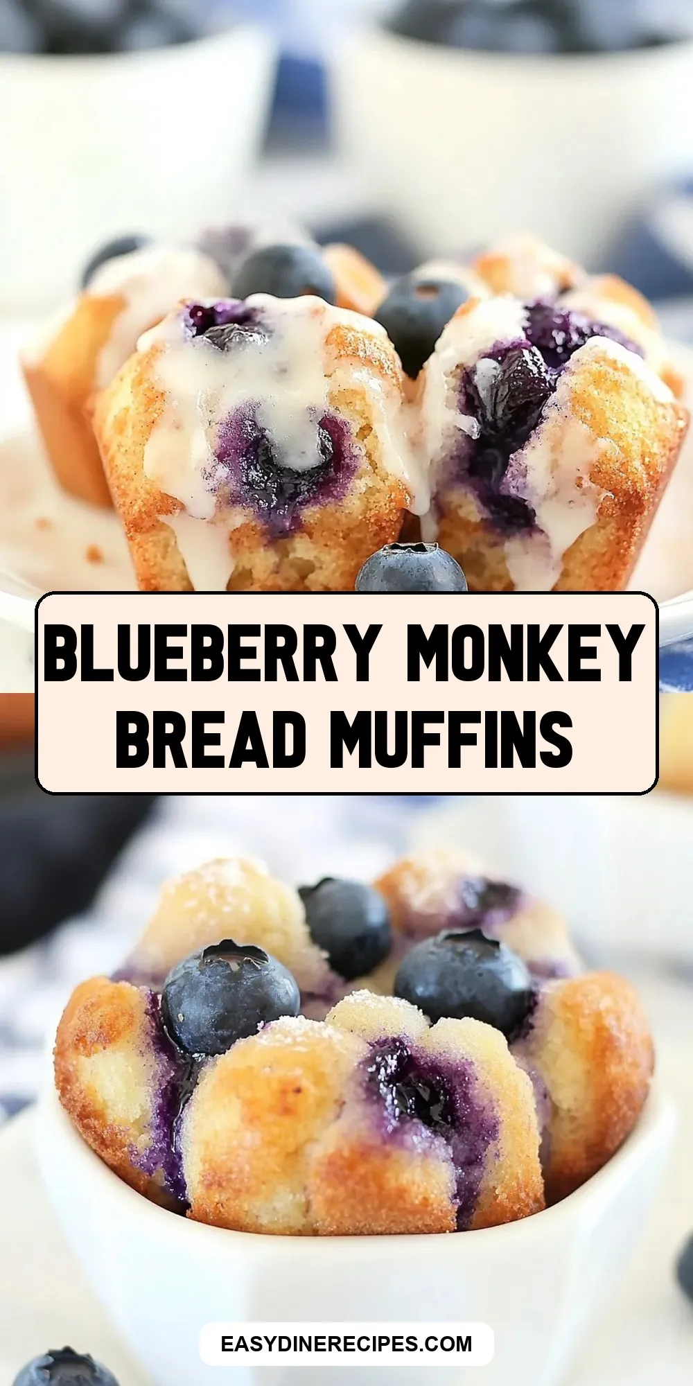 Quick Blueberry Monkey Bread Muffins