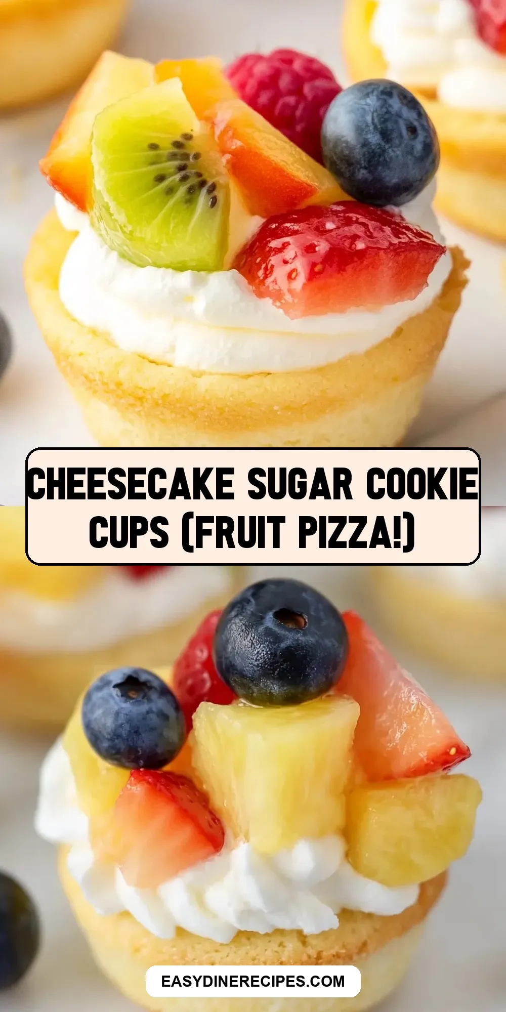 Easy Cheesecake Sugar Cookie Cups (Fruit Pizza!) Recipe