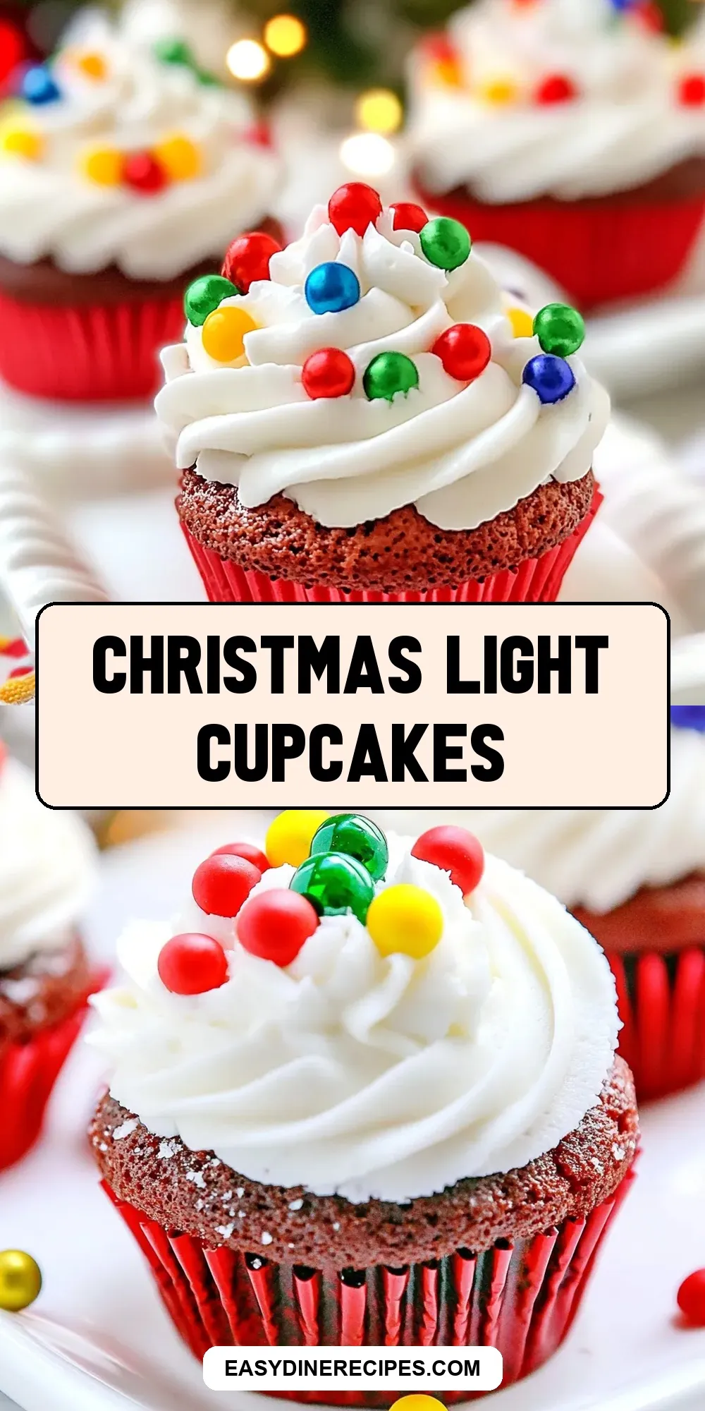 Healthy Christmas Light Cupcakes