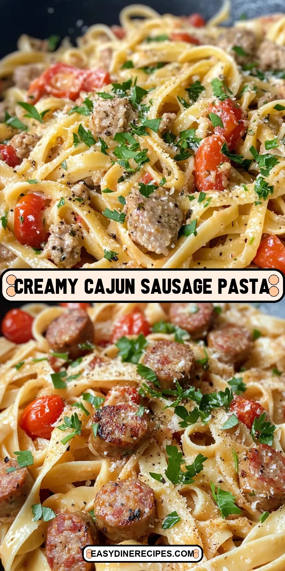 Simple Creamy Cajun Sausage Pasta