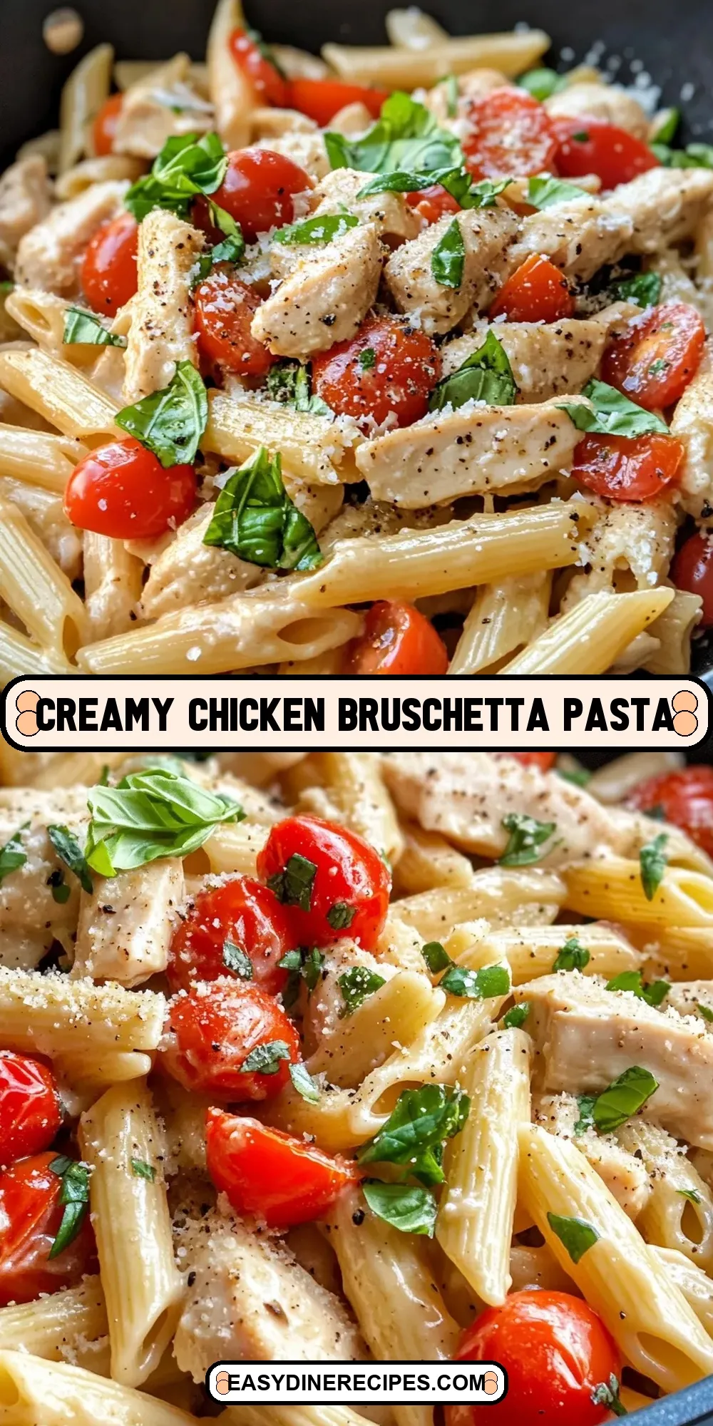 Creamy Chicken Bruschetta Pasta (Irresistible & Delicious)