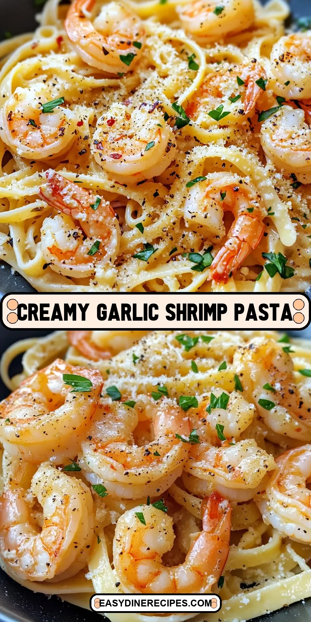 The Best Creamy Garlic Shrimp Pasta Ever