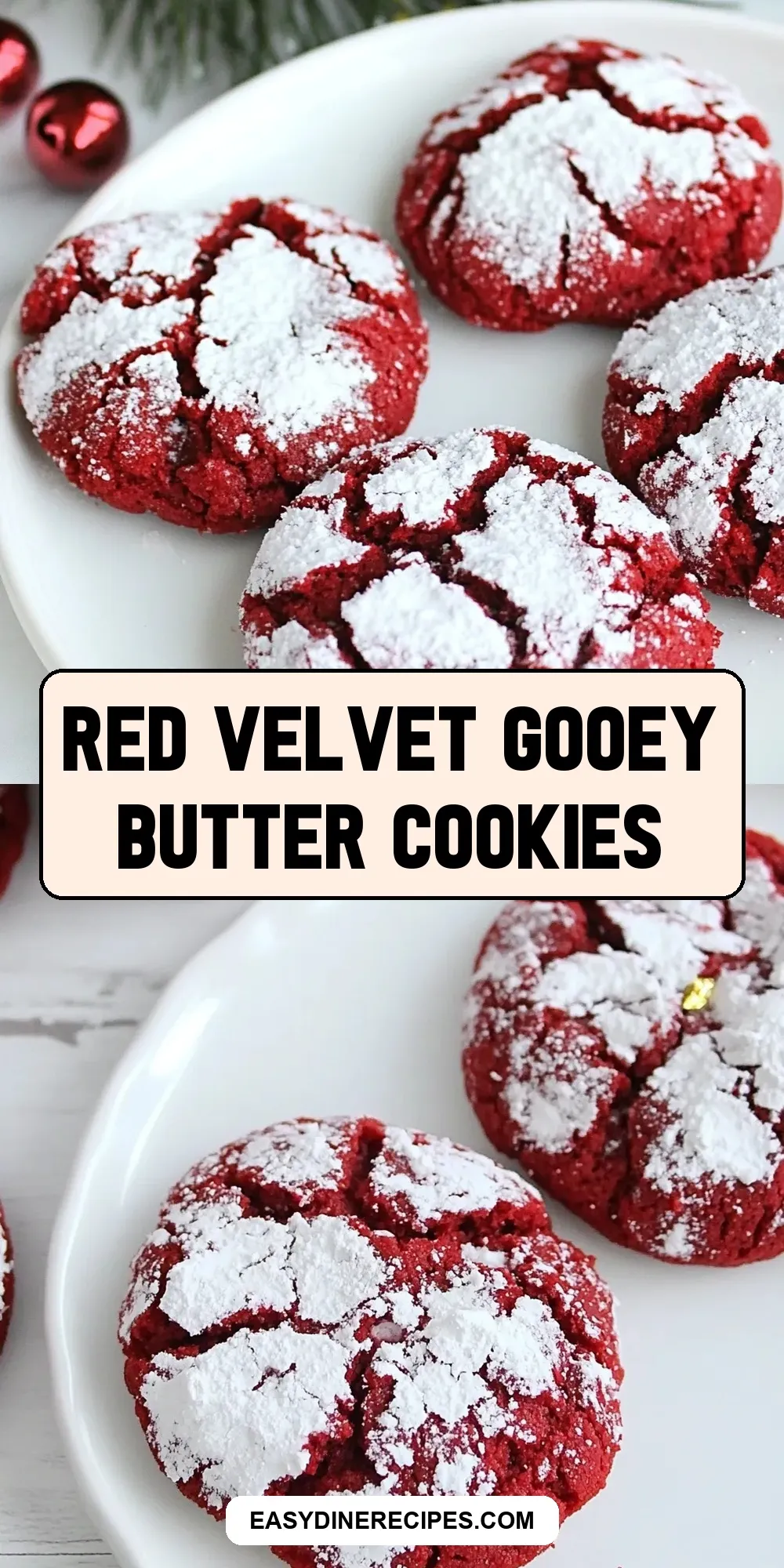 Delicious Red Velvet Gooey Butter Cookies