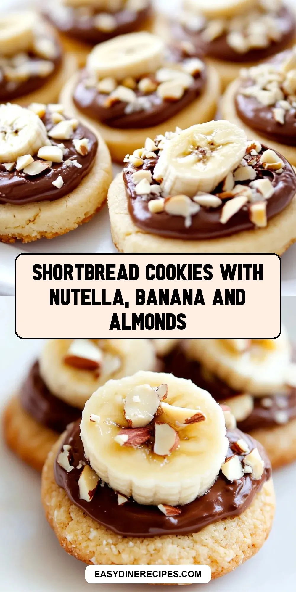 Easy Shortbread Cookies With Nutella, Banana And Almonds Recipe