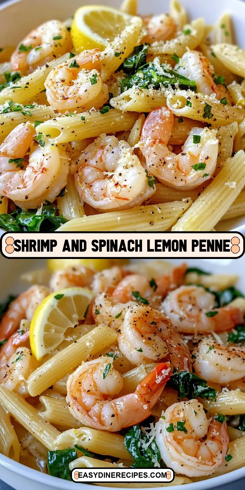 Savory Shrimp And Spinach Lemon Penne